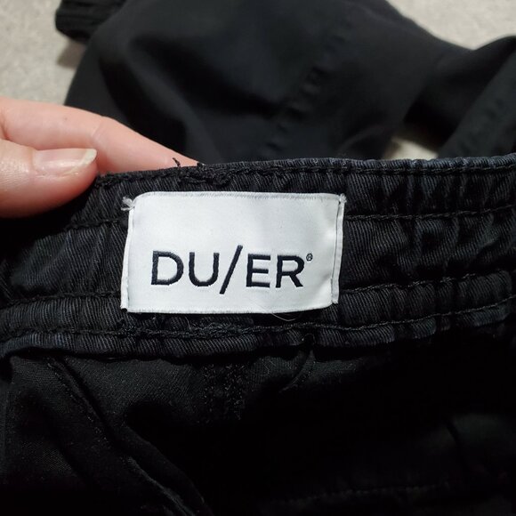 DUER DU/ER Live Lite Twill Joggers Pants Pull-On Stretch Black Women's XS x 27" - Picture 10 of 16
